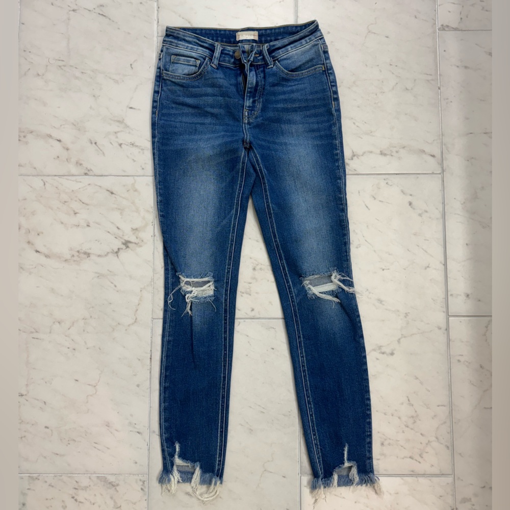 Altar'd State Blue Distressed Skinny Jeans